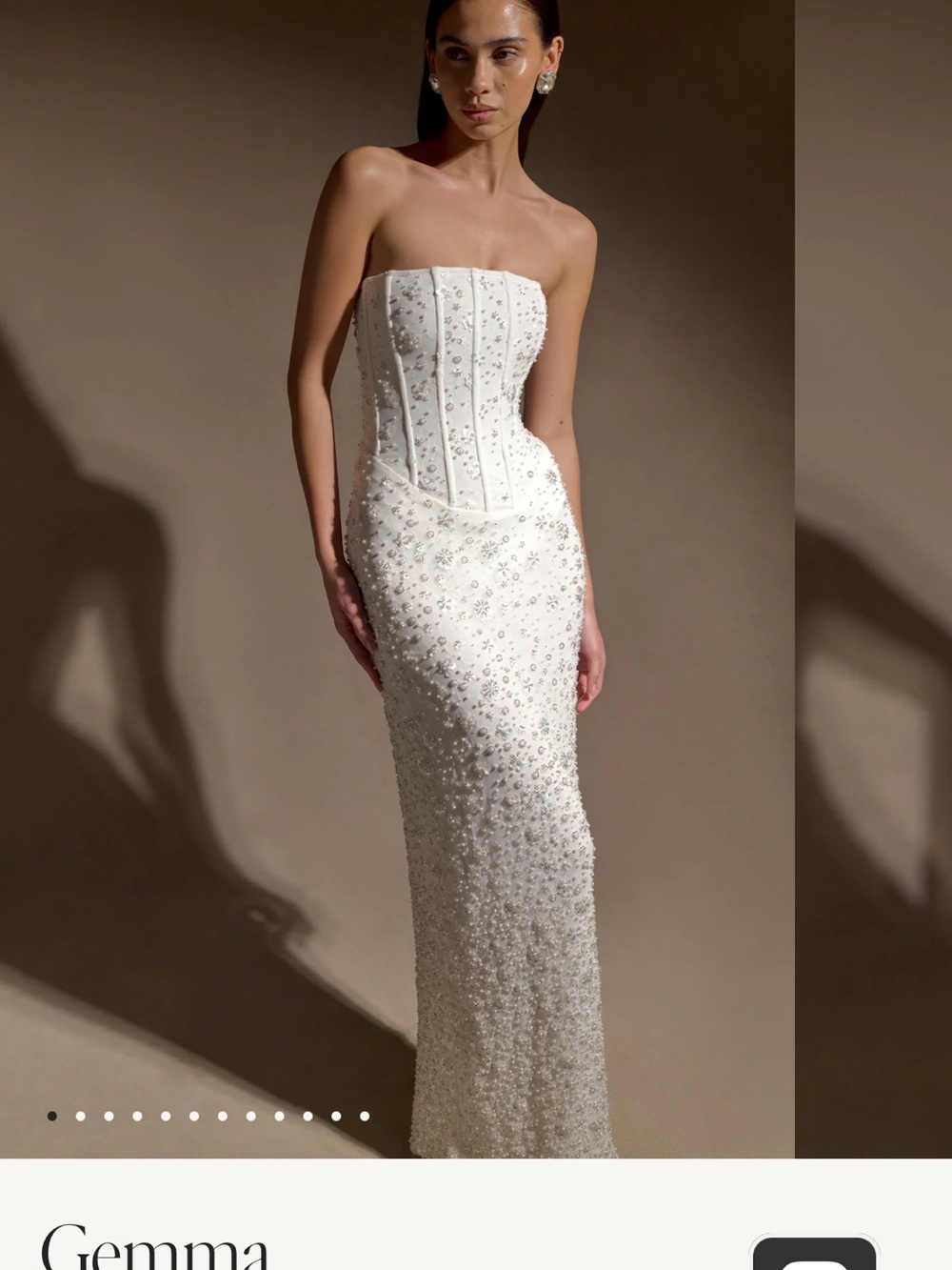 Meshki Ivory Strapless Embellished Bridal Gown